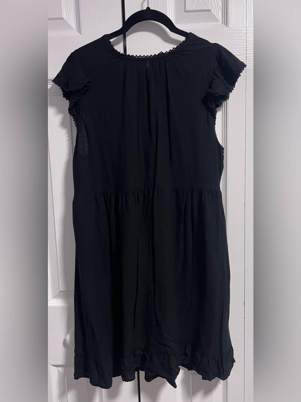 Wild Fable Black Babydoll Dress With Flutter Sleeves & Ruffled Hem